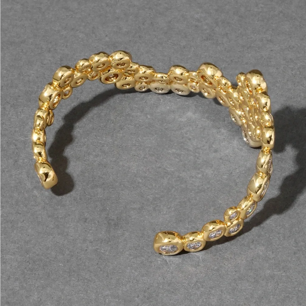 ALEXIS BITTAR • Asterales Gold Wave Cuff CZ Bracelet